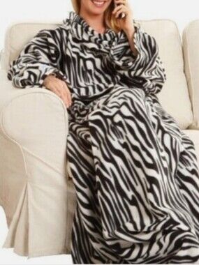 Snuggie Brand ZEBRA print Wearable BLANKET